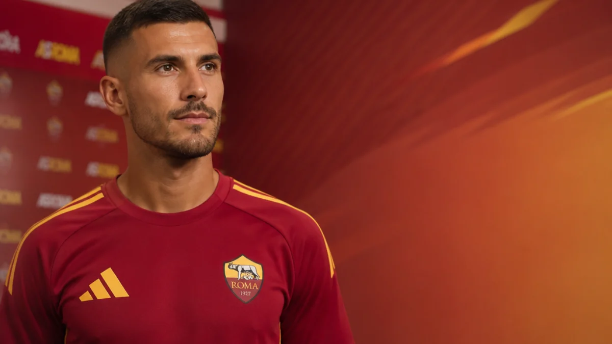 Lorenzo Pellegrini con la maglia della Roma dopo il rinnovo del contratto