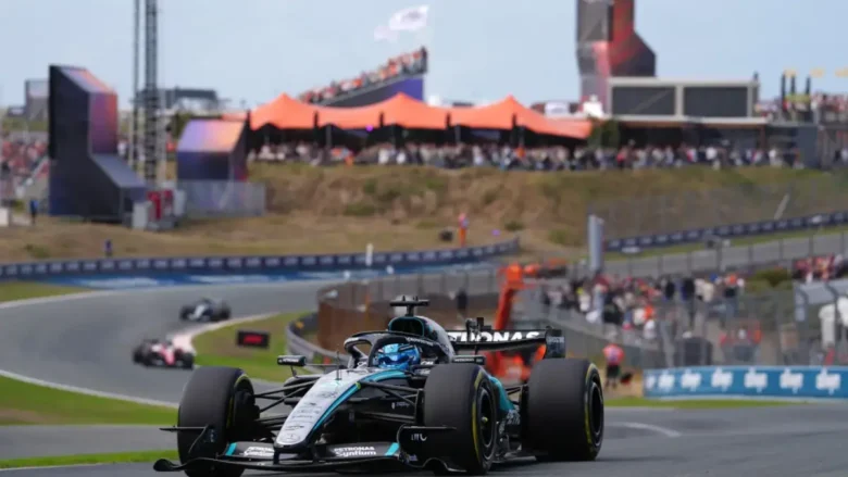 Il pilota Mercedes guida dal via al traguardo a Zandvoort. Leclerc supera Norris, Antonelli resta leader del Mondiale